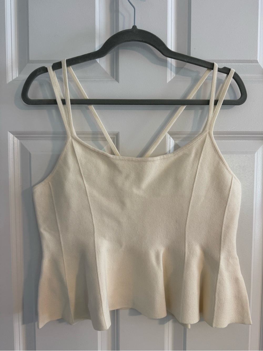 Anthropologie - Maeve Cream Double-Strap Peplum Cami